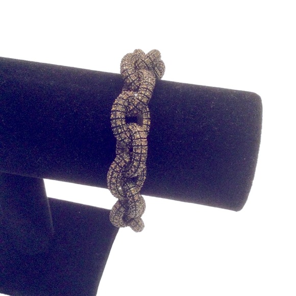 J. Crew Pave Crystal Chunky Chain Link Bracelet - Picture 6 of 9